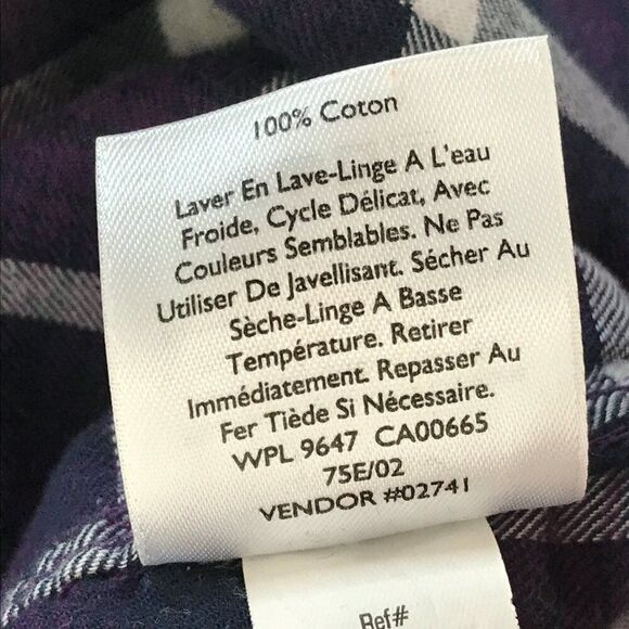 Eddie Bauer Plaid Popover Top Women's XL Roll Tab Woven 100% Cotton Outdoor - Picture 12 of 14